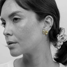 Load image into Gallery viewer, Champagne Keshi Flower Earrings V2
