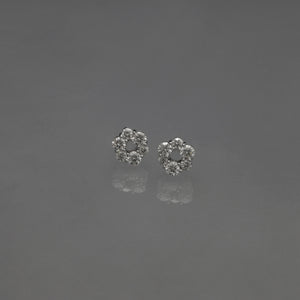 Petite Diamond Wreath Earrings in White Gold